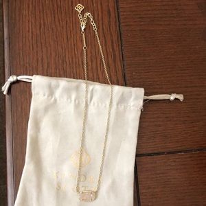 Kendra Scott White Drusy Necklace in Gold